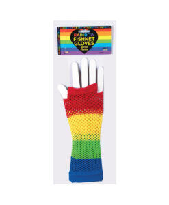 Rainbow Fishnet Gloves O/S