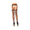 Sheer Back Seam Garter Belt Stocking O/S Black