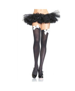 Alternative view of Nylon Over The Knee with Bow O/S