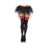 Nylon Over The Knee W/bow O/s White/red