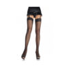 Fishnet Thigh High W/3in Stretch Lace Top O/s Black