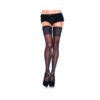 Lycra Sheer Thigh High W/5in Silicone Lace Top O/s Black