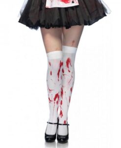 Bloody Zombie Thigh Highs O/s White/red