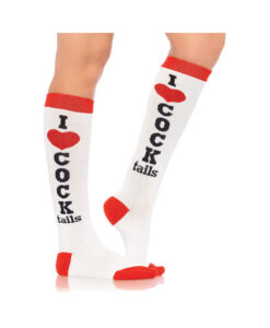 Cocktails Acrylic Knee Socks O/S White/Red