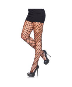Sharp Edge Scale Net Pantyhose O/S Black
