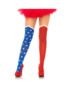 Hero Opaque Tights With Sheer Thigh O/S Blue, Red
