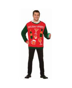 Xmas Sweater Holiday Spirits Xl