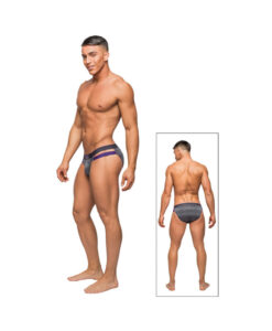 Male Power Heather Haze Cutout Bikini Grey Med