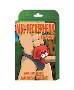 Male Power Novelty Mr. Peckerhead Thong Blk 1sz