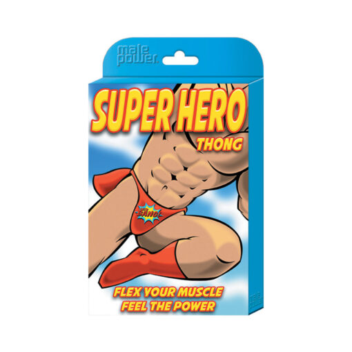 Male Power Novelty Super Hero Thong Black 1sz