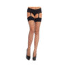 Spandex Fence Net Stockings With Reinforced Toe And Comfort Wide Band O/s Black