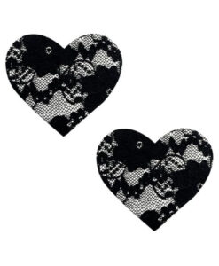 Alternative view of Neva Nude Pasty Heart Lace Black