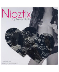Neva Nude Pasty Heart Lace Black