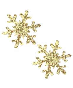 Alternative view of Neva Nude Pasties Snowflake Glitter Gold