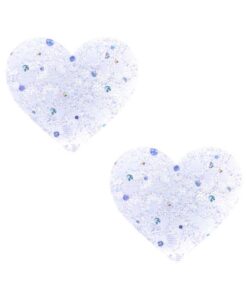 Neva Nude Pasty Heart Sequin Lace White