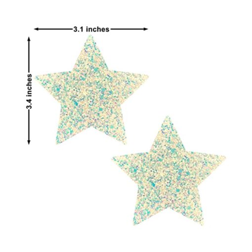 Neva Nude Pasty Star Sequins Iridescent White - Image 3