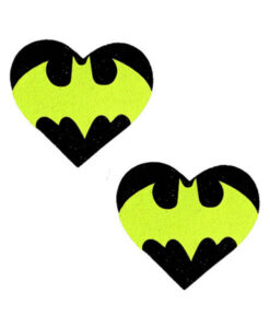 Neva Nude Pasty Heart Neon Batman Signal Glitter Black