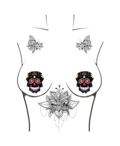 Alternative view of Neva Nude Pasty Sugar Skull