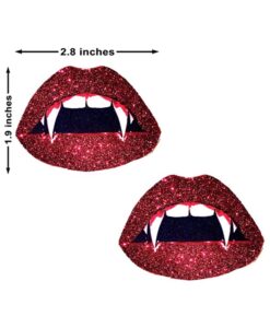 Alternative view of Neva Nude Pasties Vampire Lips Glitter Red