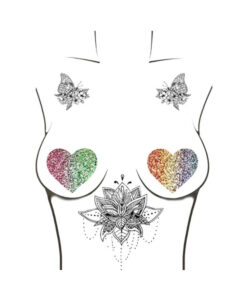 Alternative view of Neva Nude Pasty Heart Glitter Multicolor