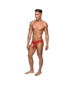 Male Power Hoser Hose Low Rise Thong Red S/M Underwear