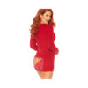 Brushed Rib Romper Long Johns With Cheeky Snap Closure Back Flap. Red Sml/med