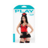 Play After Dark Nurse Costume Set; Medic Hat, Apron Dress & Panty Red/black L/xl
