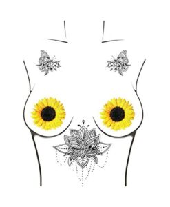 Alternative view of Neva Nude Pasties Seductive Sunflower Glitter Velvet