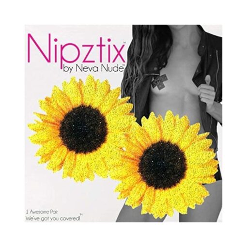 Neva Nude Pasties Seductive Sunflower Glitter Velvet - Image 3