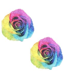 Neva Nude Pasties Rainbow Pride Rose Glitter Velvet
