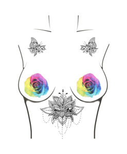 Alternative view of Neva Nude Pasties Rainbow Pride Rose Glitter Velvet