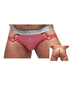 Male Power Mesh Rib Jock Ring Salmon L/xl
