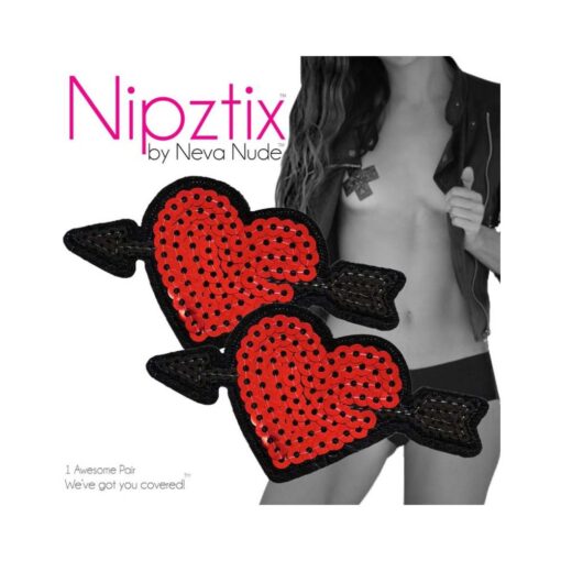 Neva Nude Reusable Pasty Hearts Sequins Pasties - Image 3