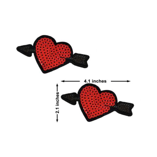Neva Nude Reusable Pasty Hearts Sequins Pasties - Image 2