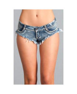 Sexy Cut Off Low Waist Denim Jeans Shorts Mini Hot Pants Small Blue