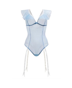 Blue Daiquiri Ruffled Teddy Garter 3x/4x