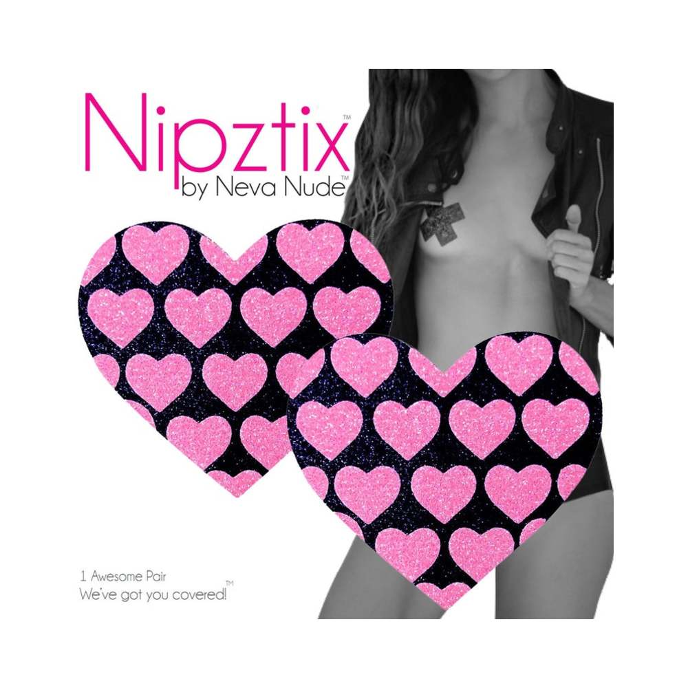 Neva Nude Pasty Hearts On Heart Uv Ne Pink/black - Image 3