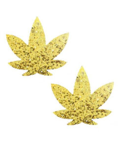 Neva Nude Pasty Weed Leaf Glitter Sparkle Gold