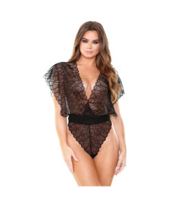 Kendall Lace Kimono Teddy L/xl Black