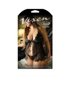 Vixen Moonlight Serenade Babydoll & G-string L/xl Black