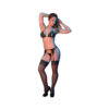 Magic Silk Sexy Time Peek-a-boo Bra, Garter & G-set Black Sm