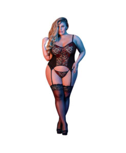 Magic Silk Sexy Time Merry Widow & G-set Black Queen Size