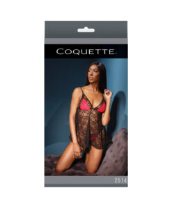 Baby Doll & G-string G-string Blk/red/fucia Os
