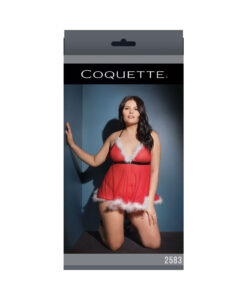 Babydoll & G-string Red/white Xl