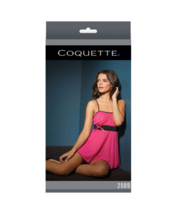 Baby Doll , Criss Cross Straps & G-string Fuchsia/black Os