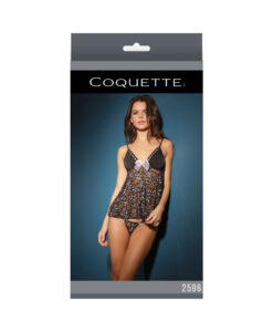 Baby Doll & G String Black/silver Os