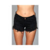 Denim Shorts Lace Up Side Detalil Black Large