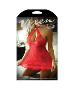 Vixen Hot Blooded Lace Dress & G-string O/S