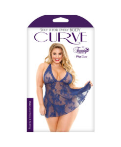 Livie Lace Chemise And Gstring Navy1x/2x
