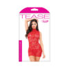 Ariel High Neck Lace Dress/gstring Red Os